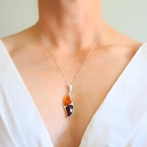 Baltic Amber Necklace- Lithuanian Amber in Sterling Silver